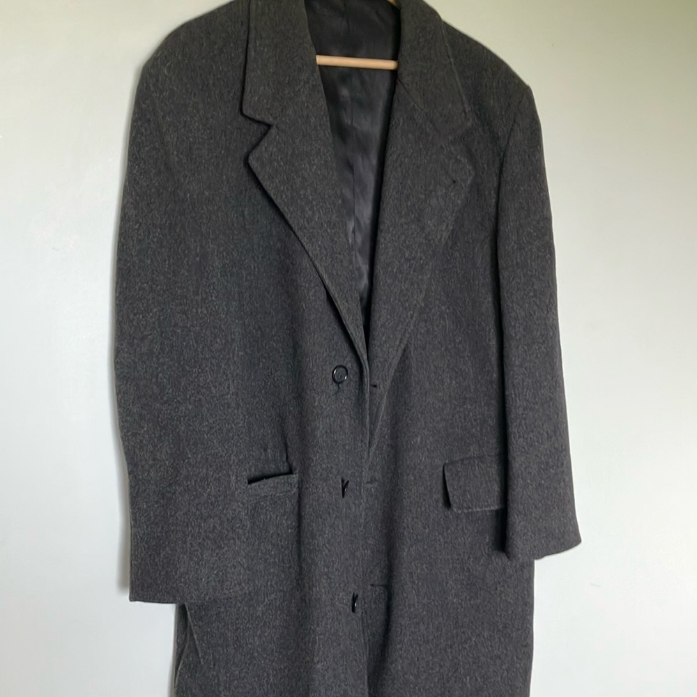 London Fog Classic Gray 100% Pure Wool Maxi Coat - Picture 3 of 7